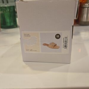 a new day Tan Jeweled Slide Sandals